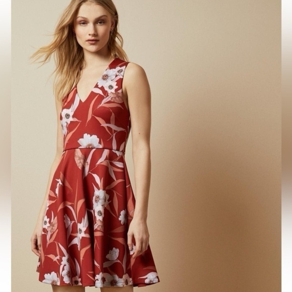 Ted Baker Rust Brown Red Floral Enyaa Cabana Skater